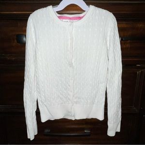 Gap girls white cardigan, size Large